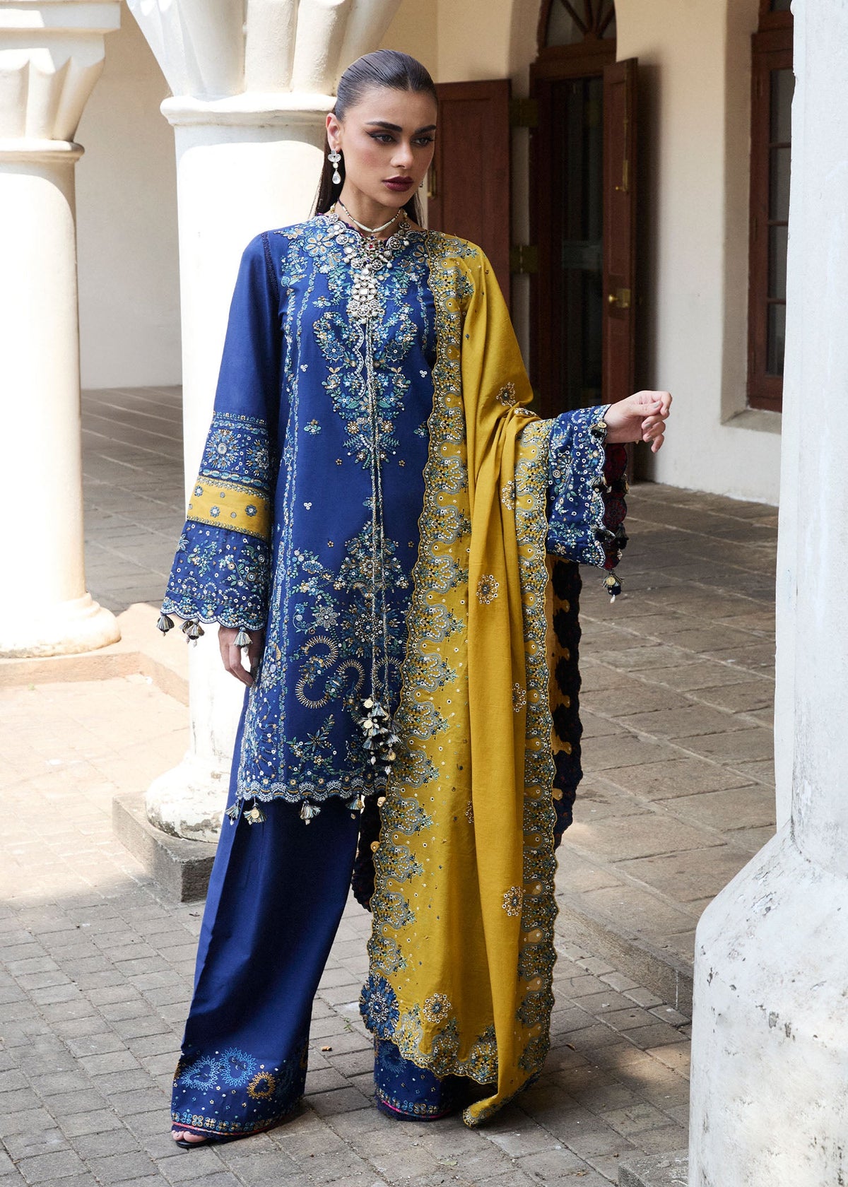 Hussain Rehar Embroidered Lawn Suit Unstitched 3 Piece HRR25LL D-11 Riviera - Summer Collection