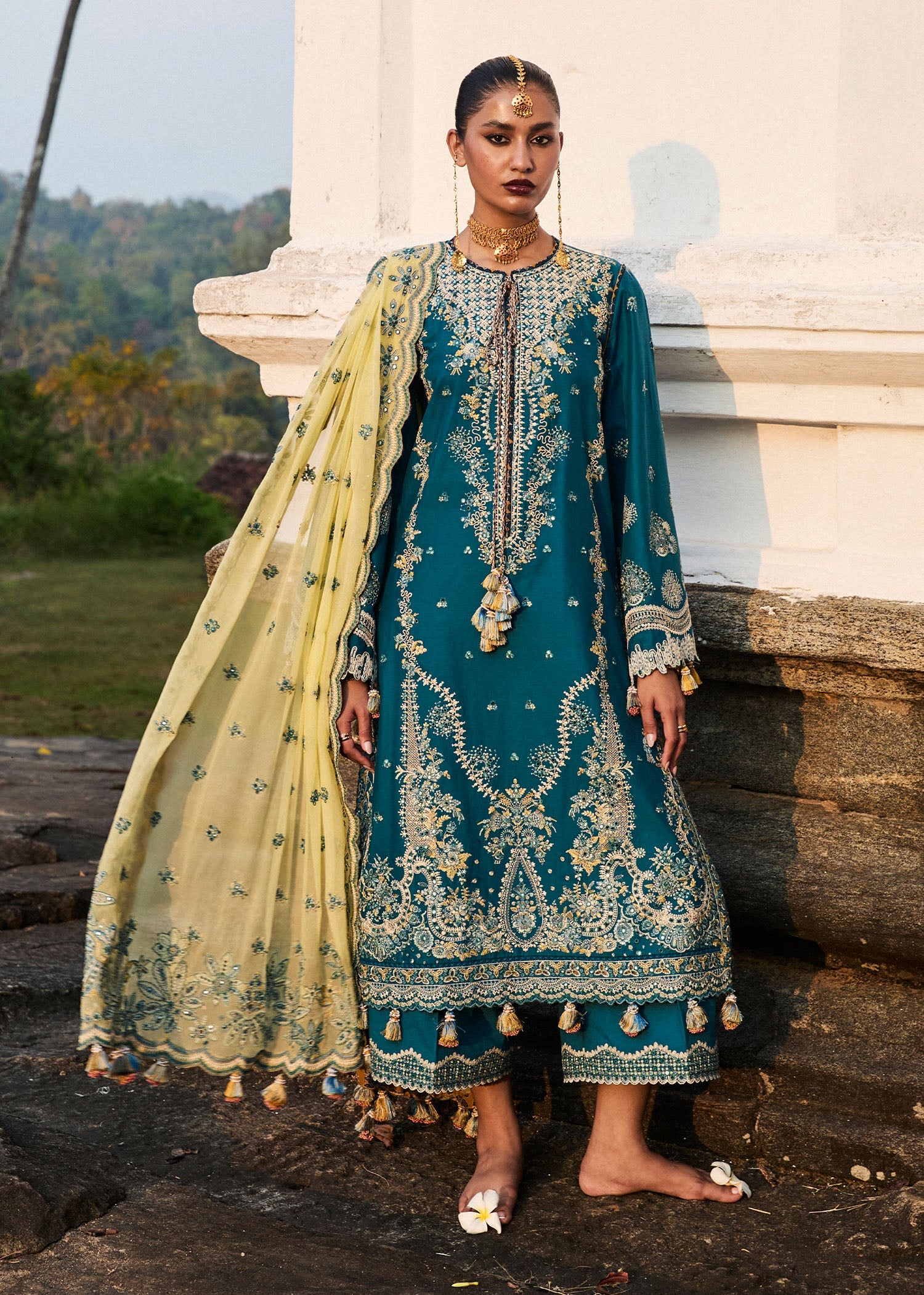 Hussain Rehar Embroidered Lawn Suit Unstitched 3 Piece HRR25LL D-06 Eupic - Summer Collection