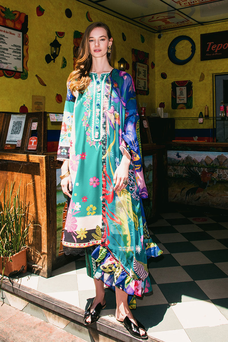 Mushq Printed Lawn Suits Unstitched 3 Piece MQ25LD2D 7-A Water Dancers - Summer Collection