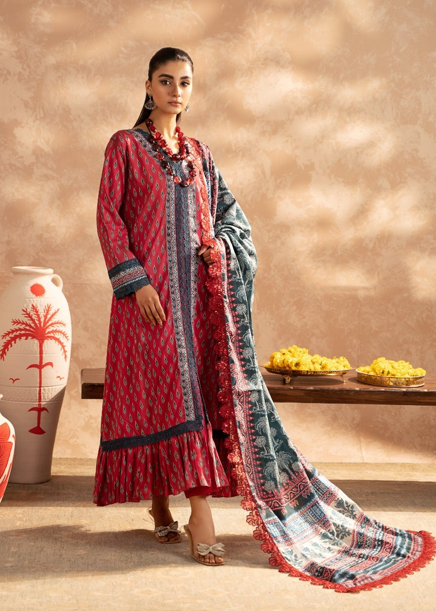 Mausummery Luxury Digital Printed Lawn - Begonie