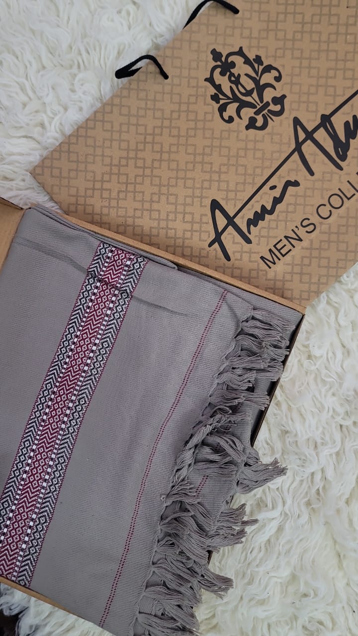 Amir Adnan's Traditional Woolen Shawl - FG-0001570-1000013-Luxury Slate