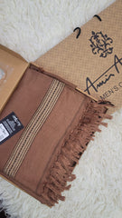 Amir Adnan's Traditional Woolen Shawl - FG-0001570-1000012-Goldfish Brown