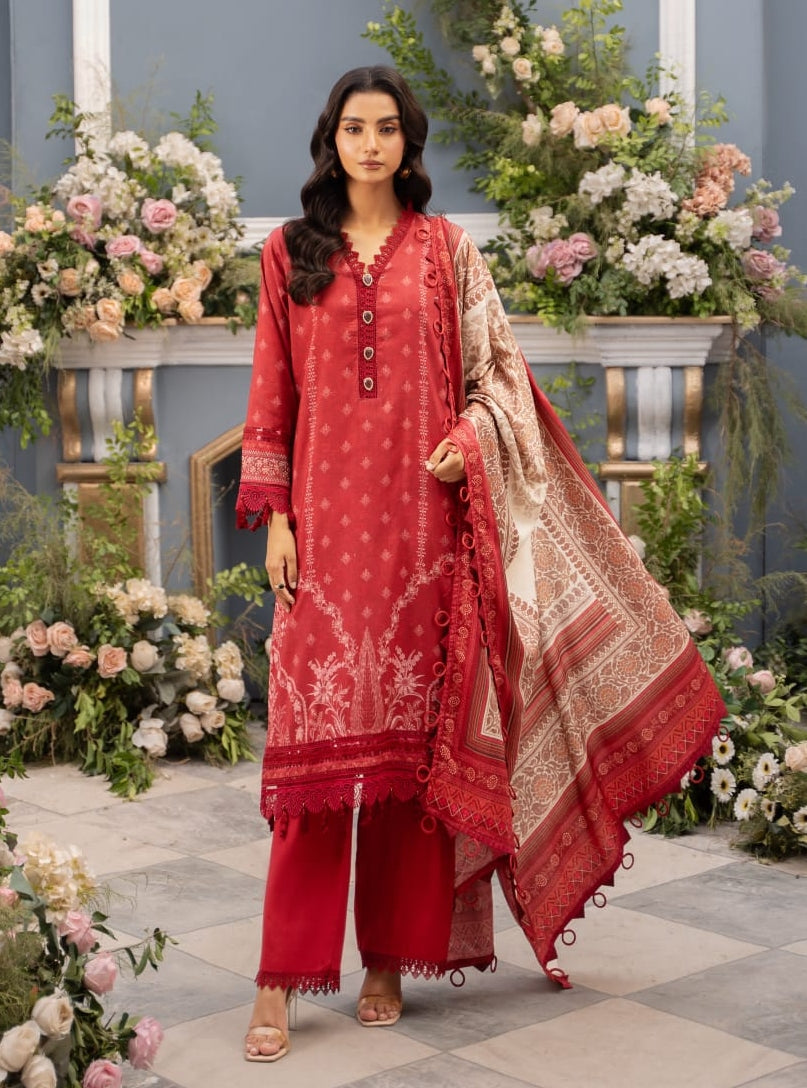 Mausummery Luxury Digital Printed Linen Unstitched 3 Piece Suit - MU25SSUL - CYRA - Winter Collection