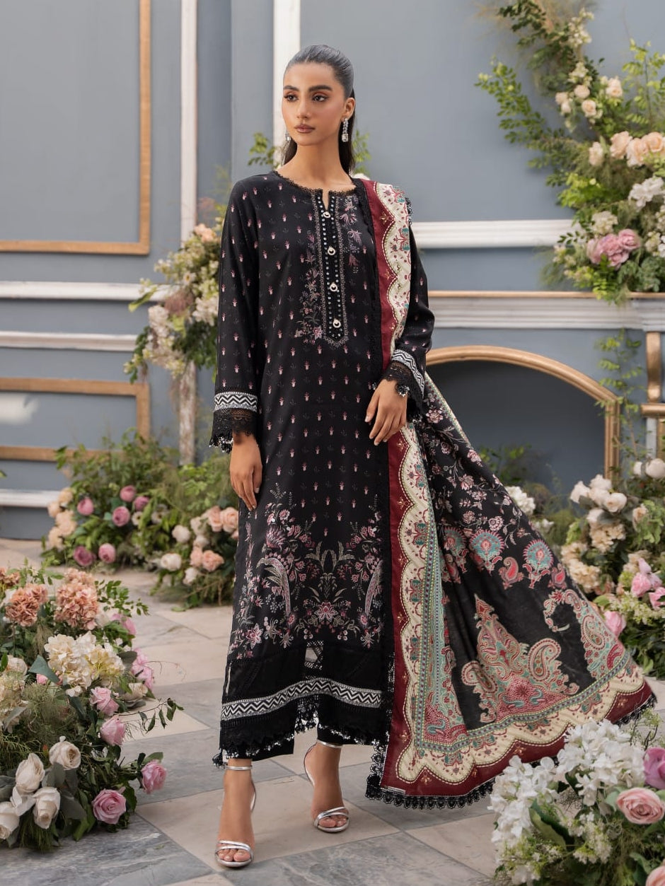 Mausummery Luxury Digital Printed Linen Unstitched 3 Piece Suit - MU25SSUL - AFSANEH - Winter Collection