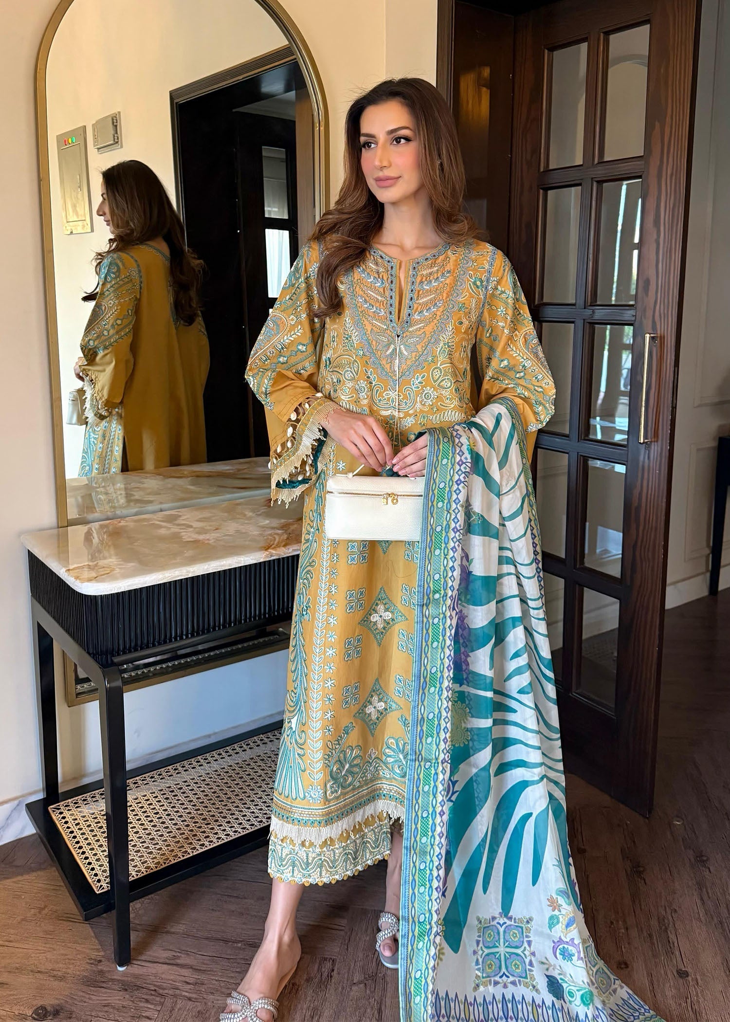 Sadaf Fawad Khan Embroidered Lawn Suits Unstitched 3 Piece SDF25S D-6B Liana - Summer Collection