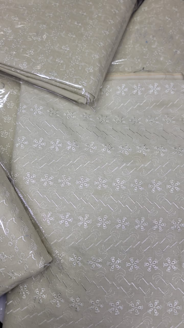 Lawn Embroidered 3pc Suit Unstitched / Lawn Embroidered Dupatta - 09