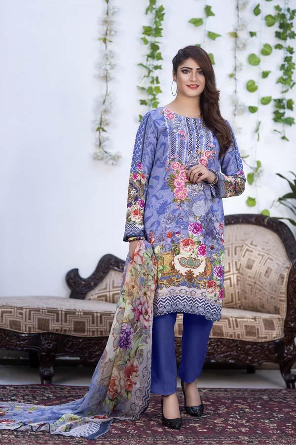 AUBURN - SALWA DIGITAL PRINTED & EMBROIDERED KARANDI - 05
