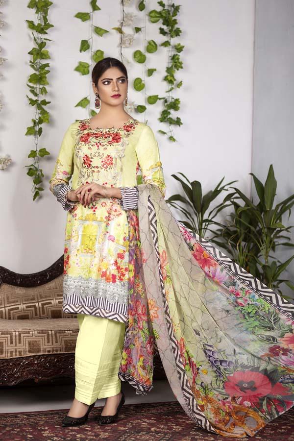 NEVA - SALWA DIGITAL PRINTED & EMBROIDERED KARANDI - 009