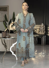 Merakish By Shahzeb Textiles Embroidered Chiffon Suits Unstitched 3 Piece ST24MK-V10 Wild Blue