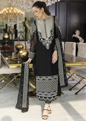 Merakish By Shahzeb Textiles Embroidered Chiffon Suits Unstitched 3 Piece ST24MK-V10 Charcoal Black