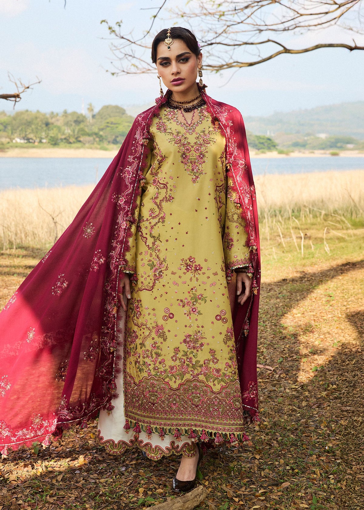 Hussain Rehar Embroidered Lawn Suit Unstitched 3 Piece HRR25LL D-03 Minted - Summer Collection