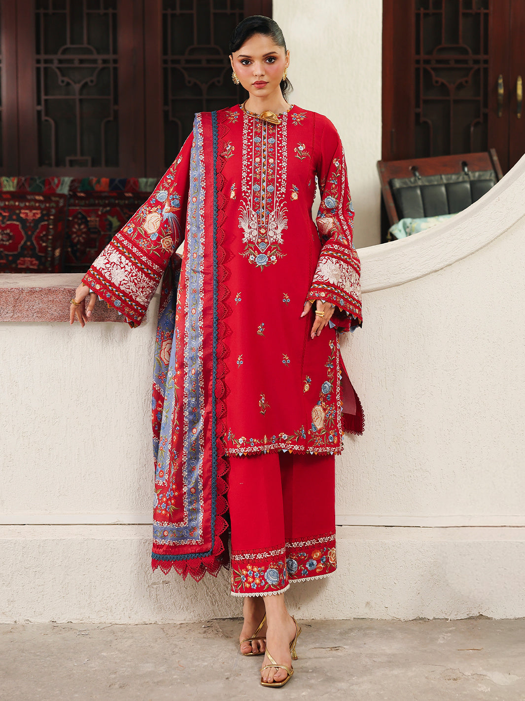 Lumina by Bin Ilyas Unstitched Embroidered Lawn 3 Piece Suit BI26UL L7 3B - Summer Collection