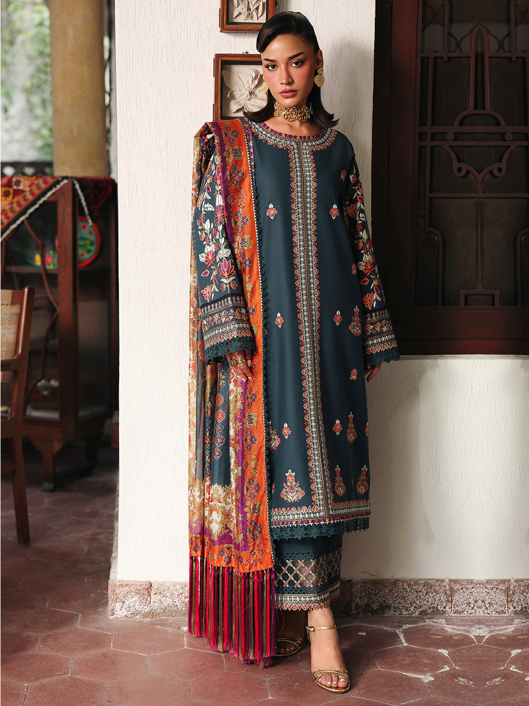 Lumina by Bin Ilyas Unstitched Embroidered Lawn 3 Piece Suit BI26UL L7 4A - Summer Collection