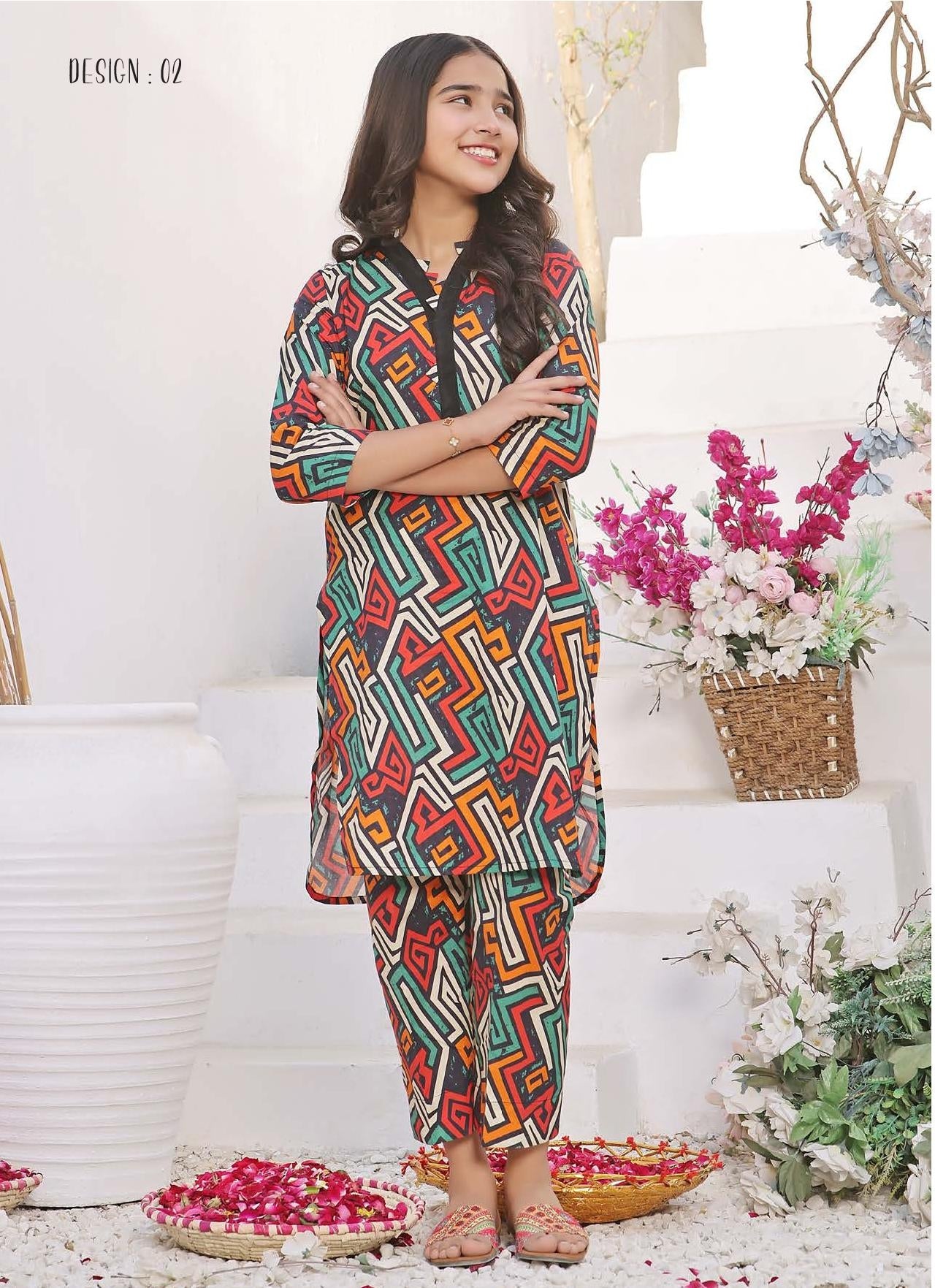 Malu Rani - Kids Unstitched Collection - Design 03