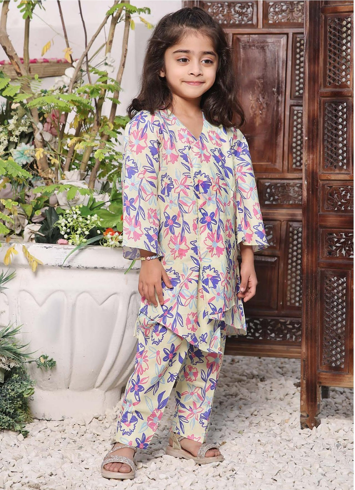 Malu Rani - Kids Unstitched Collection - Design 08
