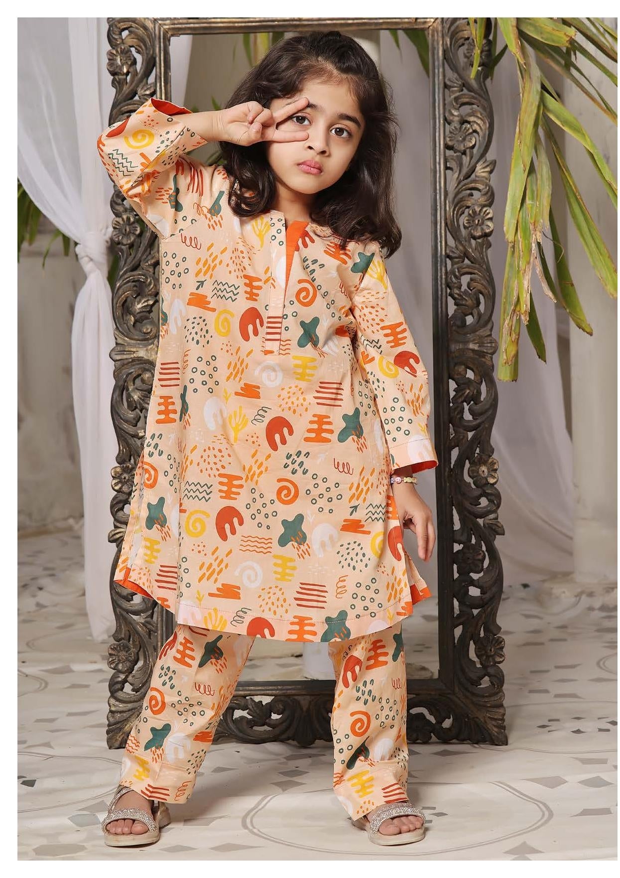 Malu Rani - Kids Unstitched Collection - Design 11