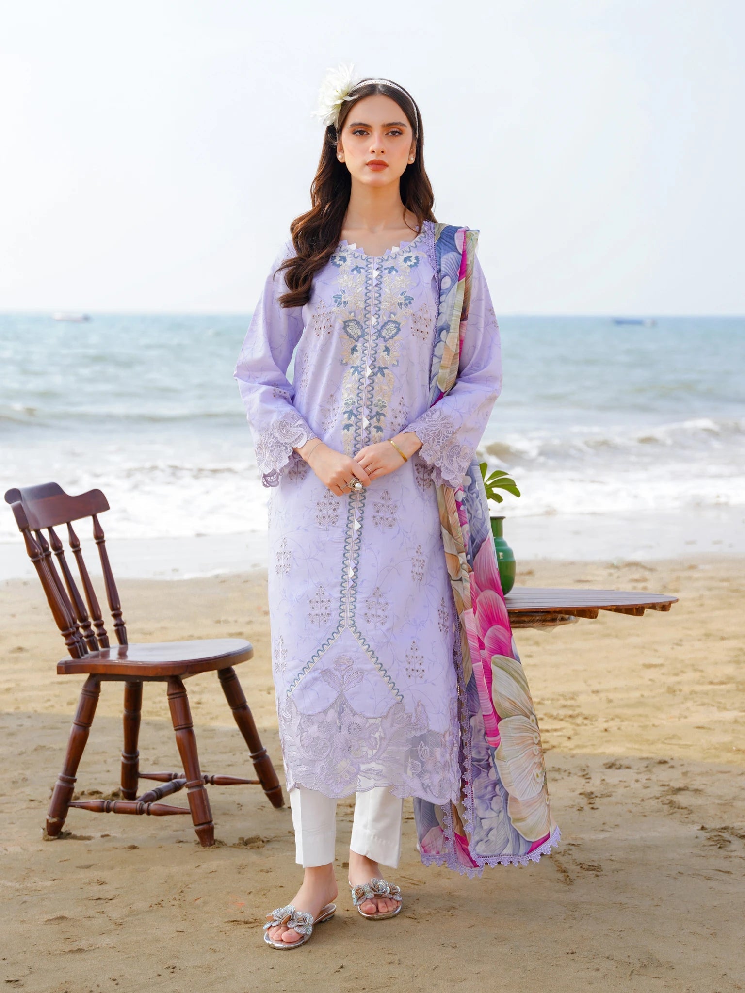 Saagar by Aabyaan Embroidered Lawn Suit Unstitched 3 Piece ABY25SL AF-13 Amal - Summer Collection