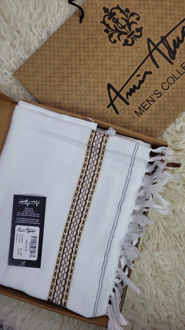 Amir Adnan's Traditional Woolen Shawl - FG-0001570-1000005-Luxury White
