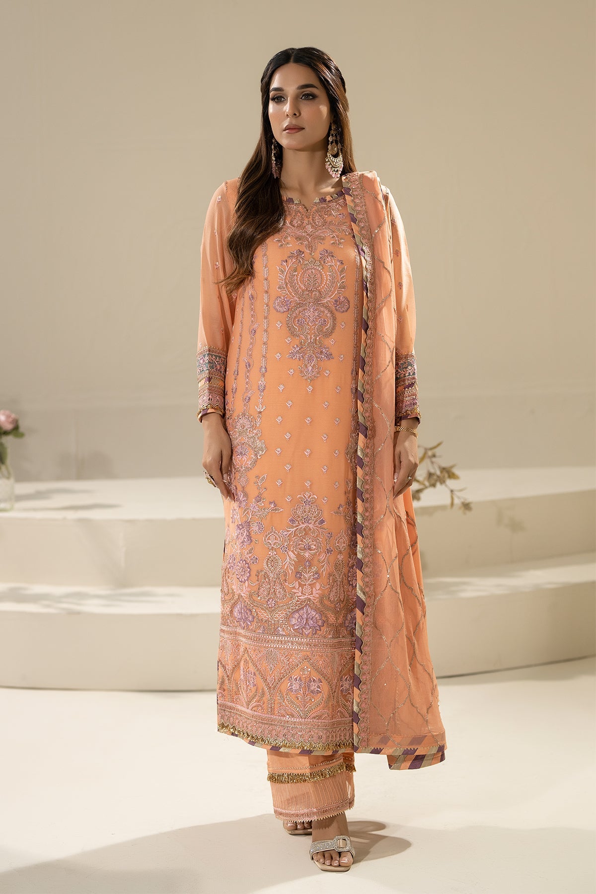 Imrozia - Nisha Premium Embroidered Chiffon 3 Piece Suit - M-83 Zimal