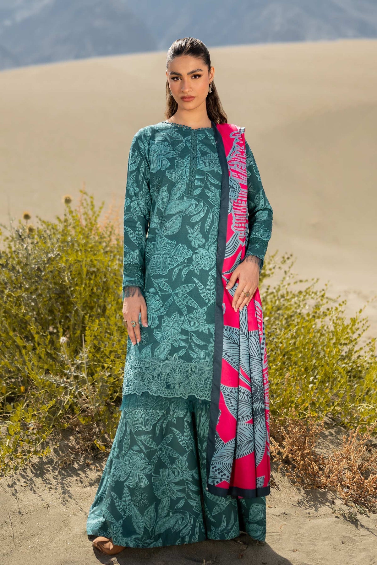 M Basics by Maria B Printed Khaddar Suits Unstitched 3 Piece MB24MB D-09 A - Winter Collection