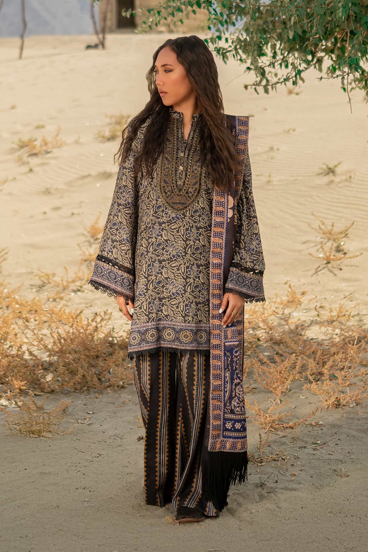 M Basics by Maria B Printed Marina Suits Unstitched 3 Piece MB24MB D-11 A - Winter Collection