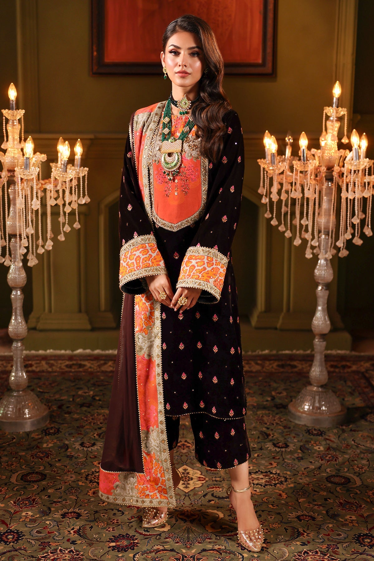 Signora by Charizma Embroidered Velvet Suits Unstitched 3 Piece CRZ24SV CVT4-11- Festive Collection