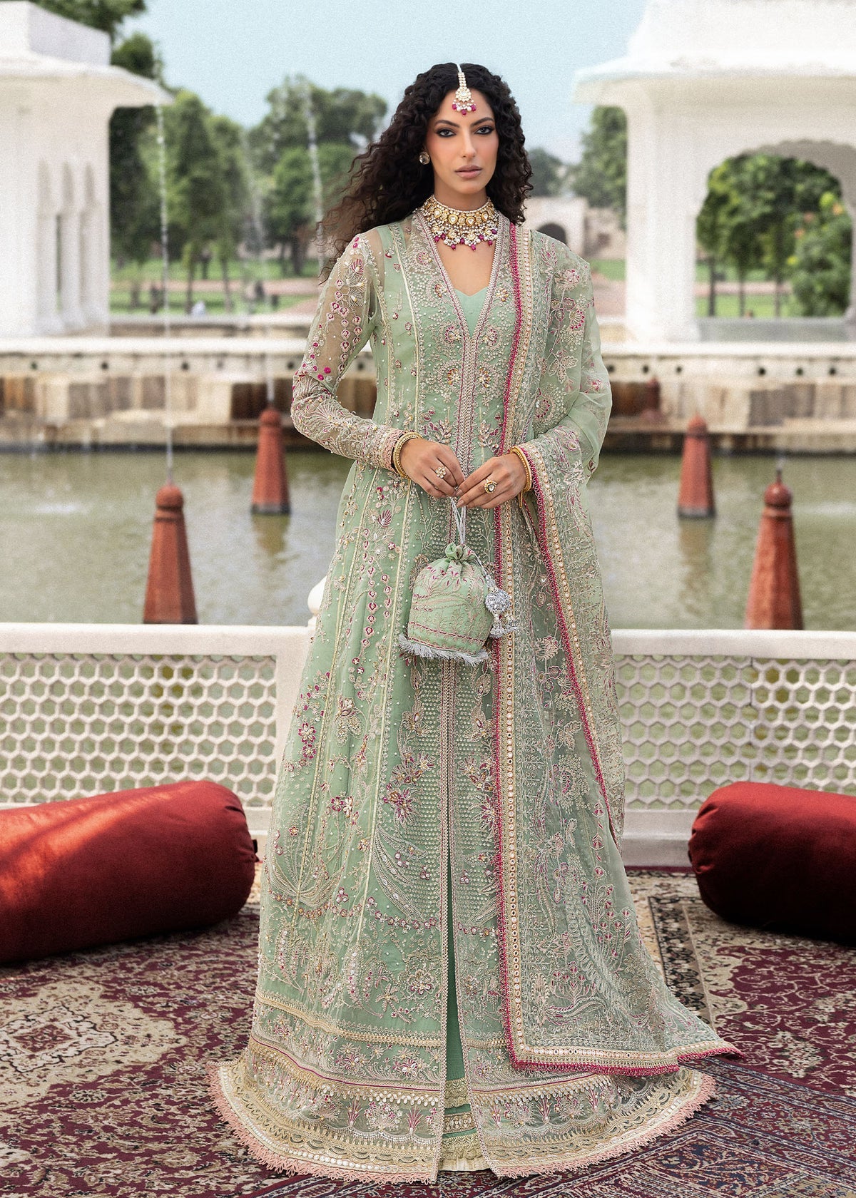 Sardinia Wedding Embroidered Suit Unstitched 3 Piece SRD24B 606 Bahar Bano - Formal Collection
