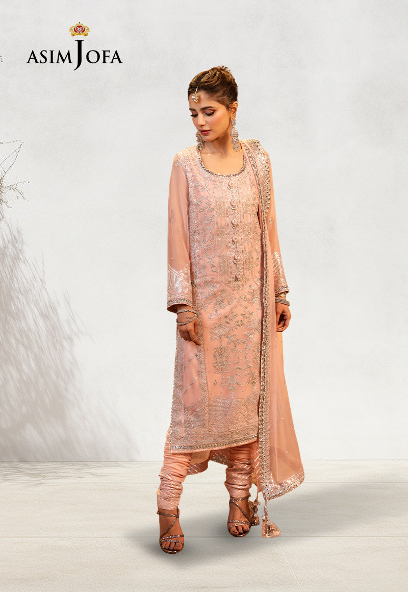 Asim Jofa Chamak-Damak Embroidered Chiffon Suits Unstitched 3 Piece AJ - AJCD-14