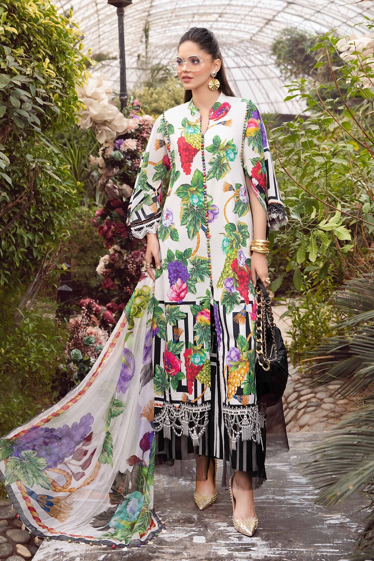 Maria.B Luxury Embroidered Lawn 3 Piece - Unstitched M.Prints | MPT-2108-A