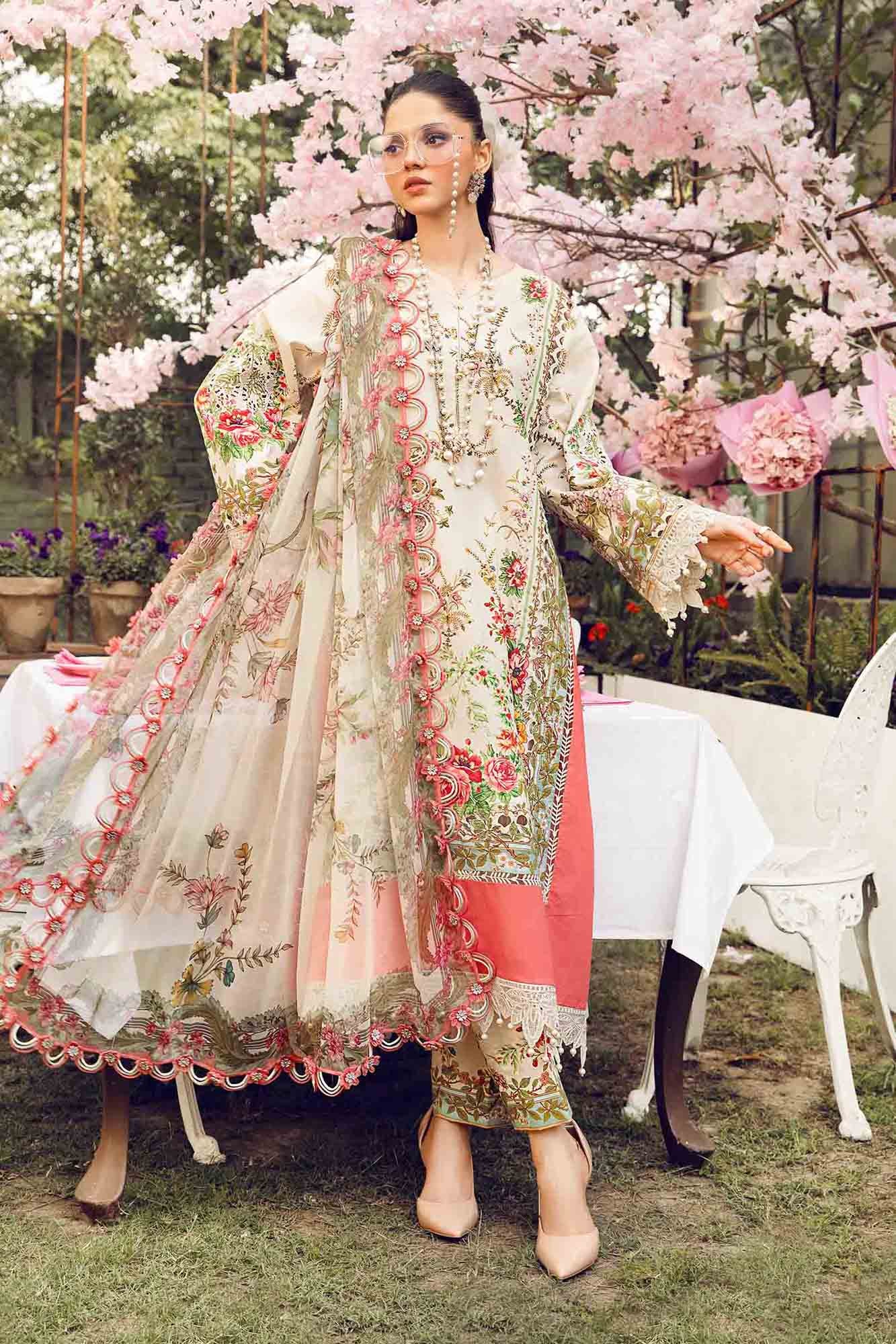 MPrints by Maria B Embroidered Lawn Suits Unstitched 3 Piece MPT-2605-A - Summer Collection