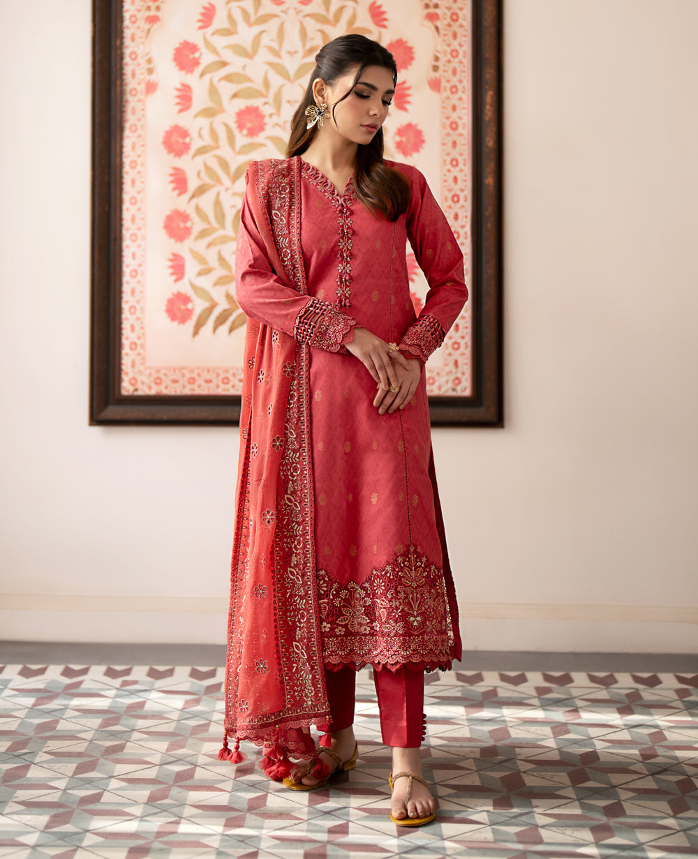 Baroque - Xenia Formals Embroidered Lawn Suit Unstitched 3 Piece ZE24S 613- ARINA- Summer Collection