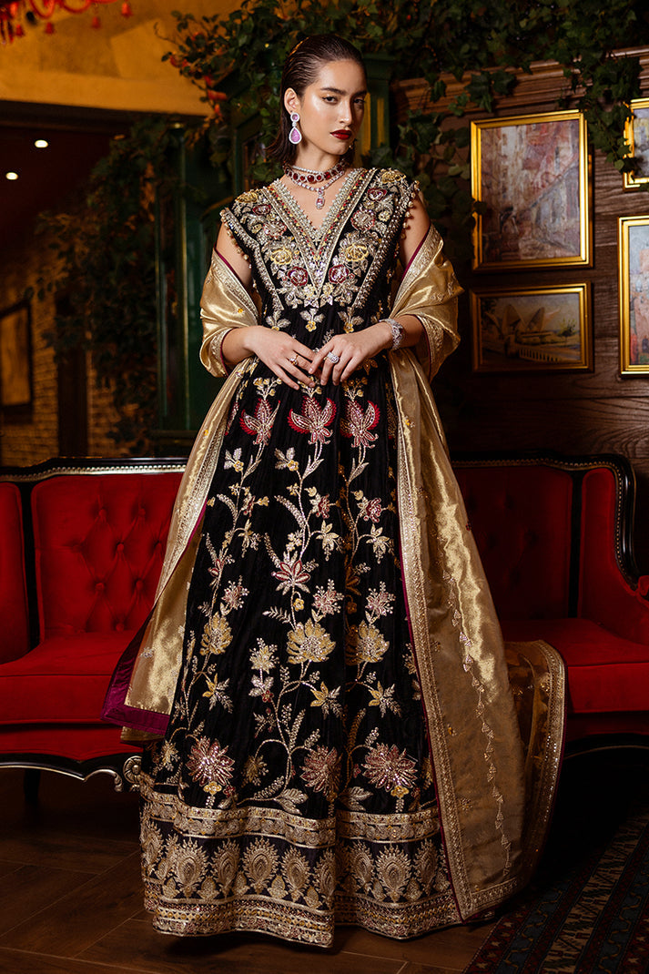 Mushq Embroidered Velvet Suit Unstitched 3 Piece MPS-04 Whispers Of Yesterday - Formal Collection