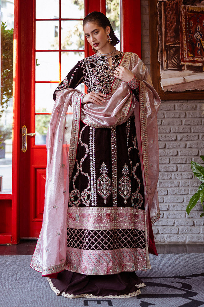 Mushq Embroidered Velvet Suit Unstitched 3 Piece MPS-06 Echoing Dreams - Formal Collection