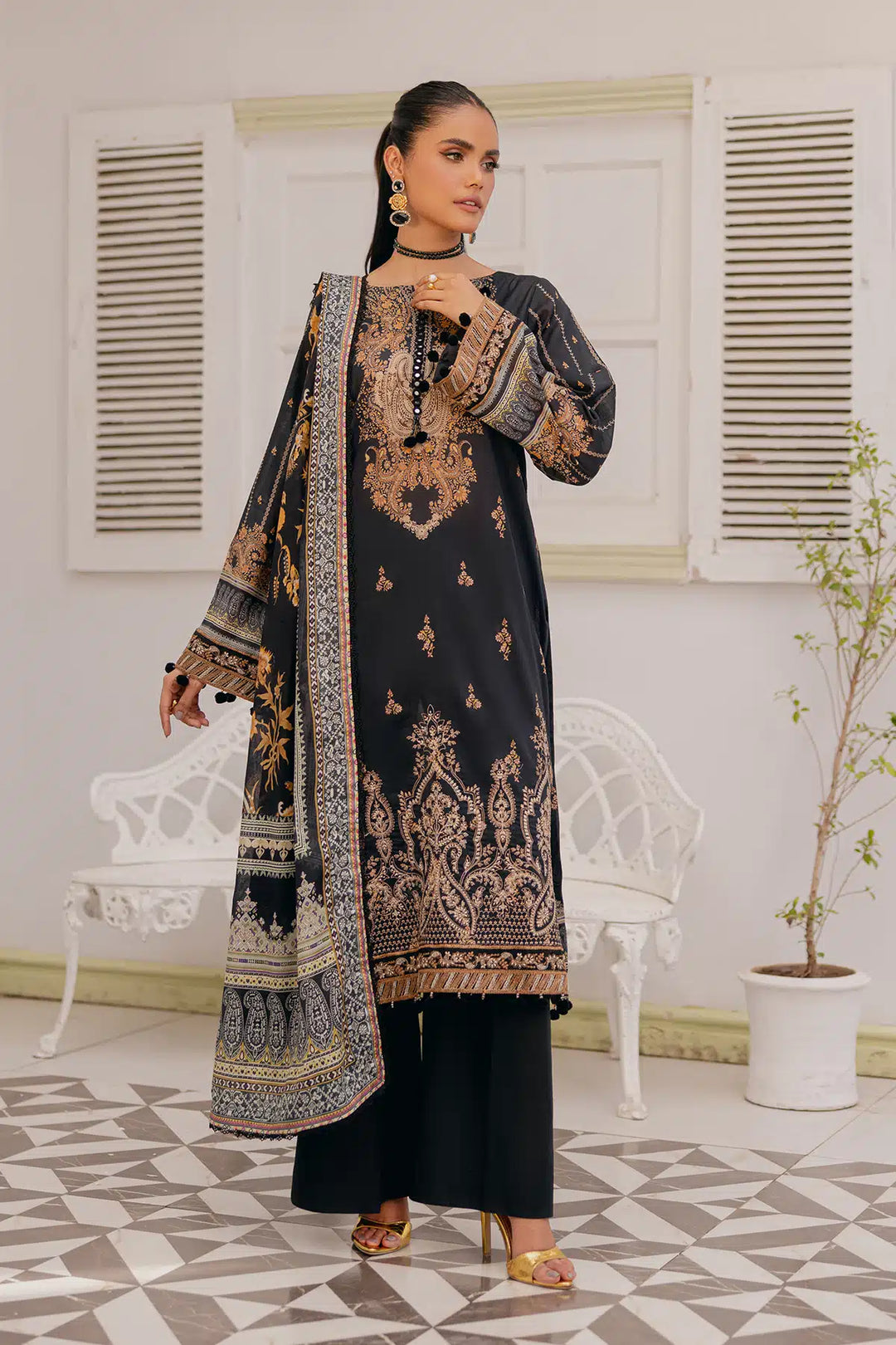 Motifz - Soha Lawn Embroidered Suits Unstitched 3 Piece M25-4769-Rahia - Lawn Collection