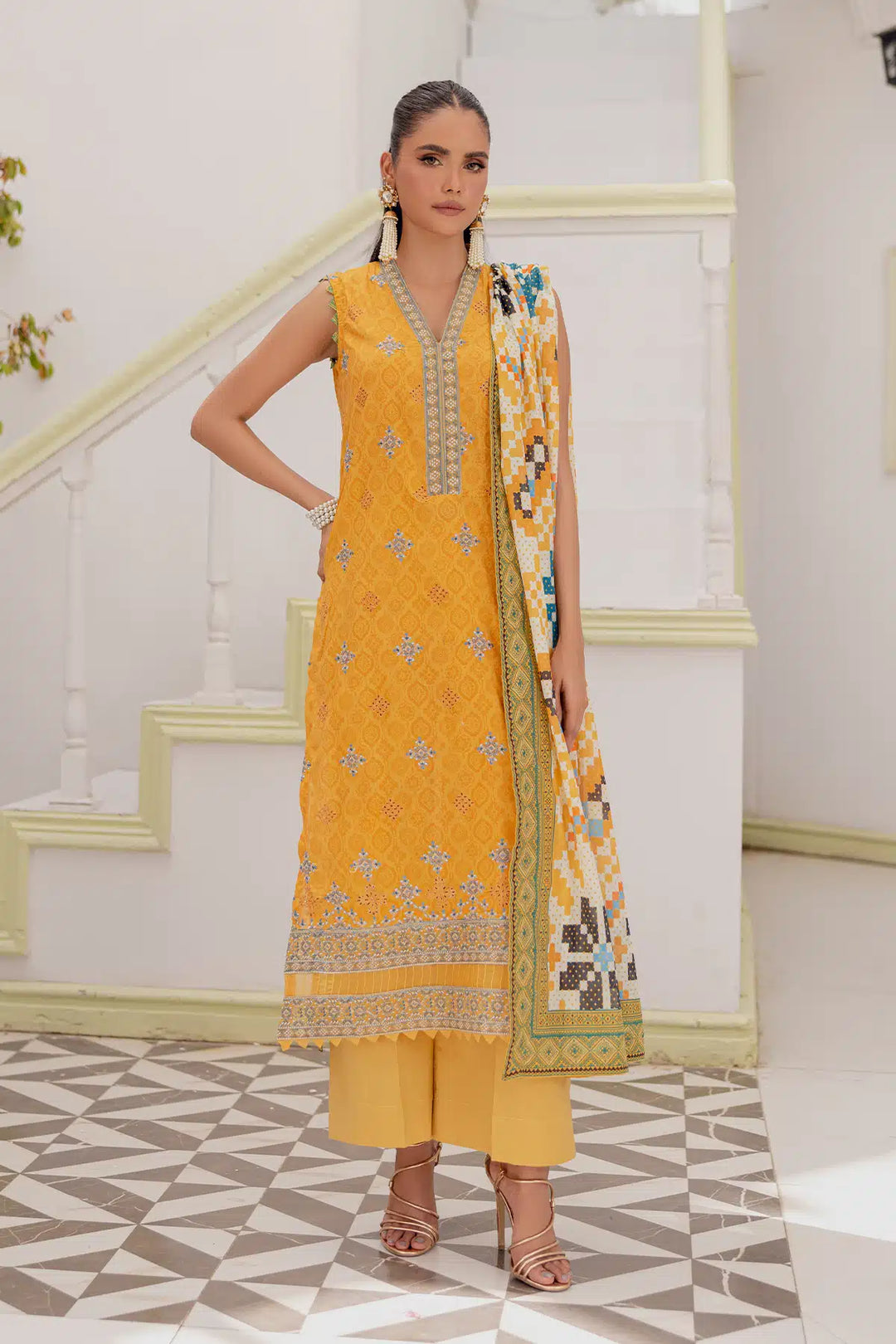 Motifz - Soha Lawn Embroidered Suits Unstitched 3 Piece M25-4770-Sanober - Lawn Collection