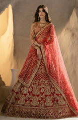Maryum N Maria - Mehr O Maa Embroidered Organza Suits Unstitched 3 Piece MW23-537 Mandisa - Wedding Collection