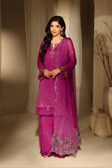 Azure Luxe Embroidered Chiffon Suits Unstitched 3 Piece AZU24EU Mulberry Muse - Festive Collection