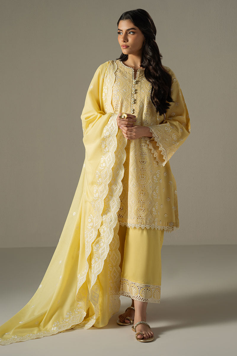 Cross Stitch Embroidered Lawn Suit Unstitched 3 Piece CS25CS Orchid Gem - Summer Collection