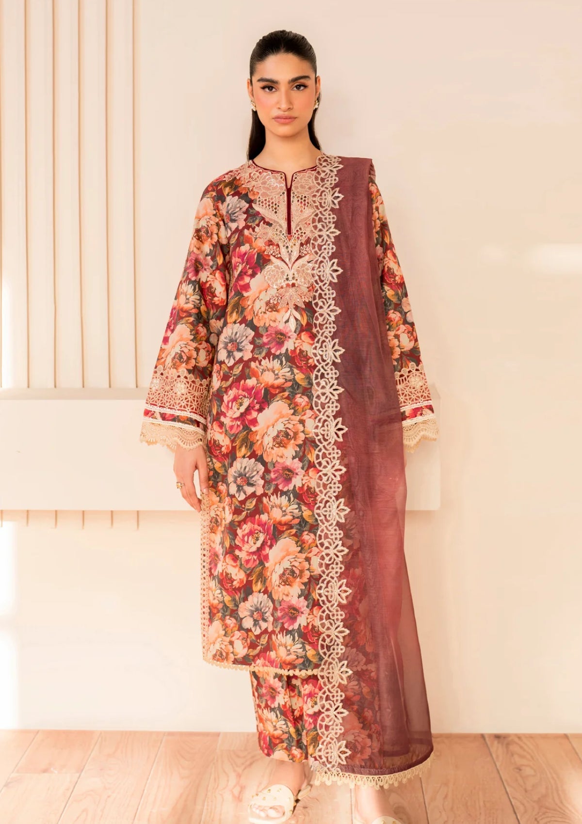 Xenia Embroidered Lawn Suit Unstitched 3 Piece XE25LL D-05 Jace - Summer Collection