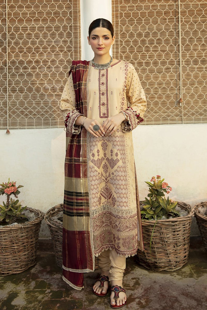 Qalamkar Embroidered Schiffli Suits Unstitched 3 Piece QLM21LN NW-06 - Winter Collection