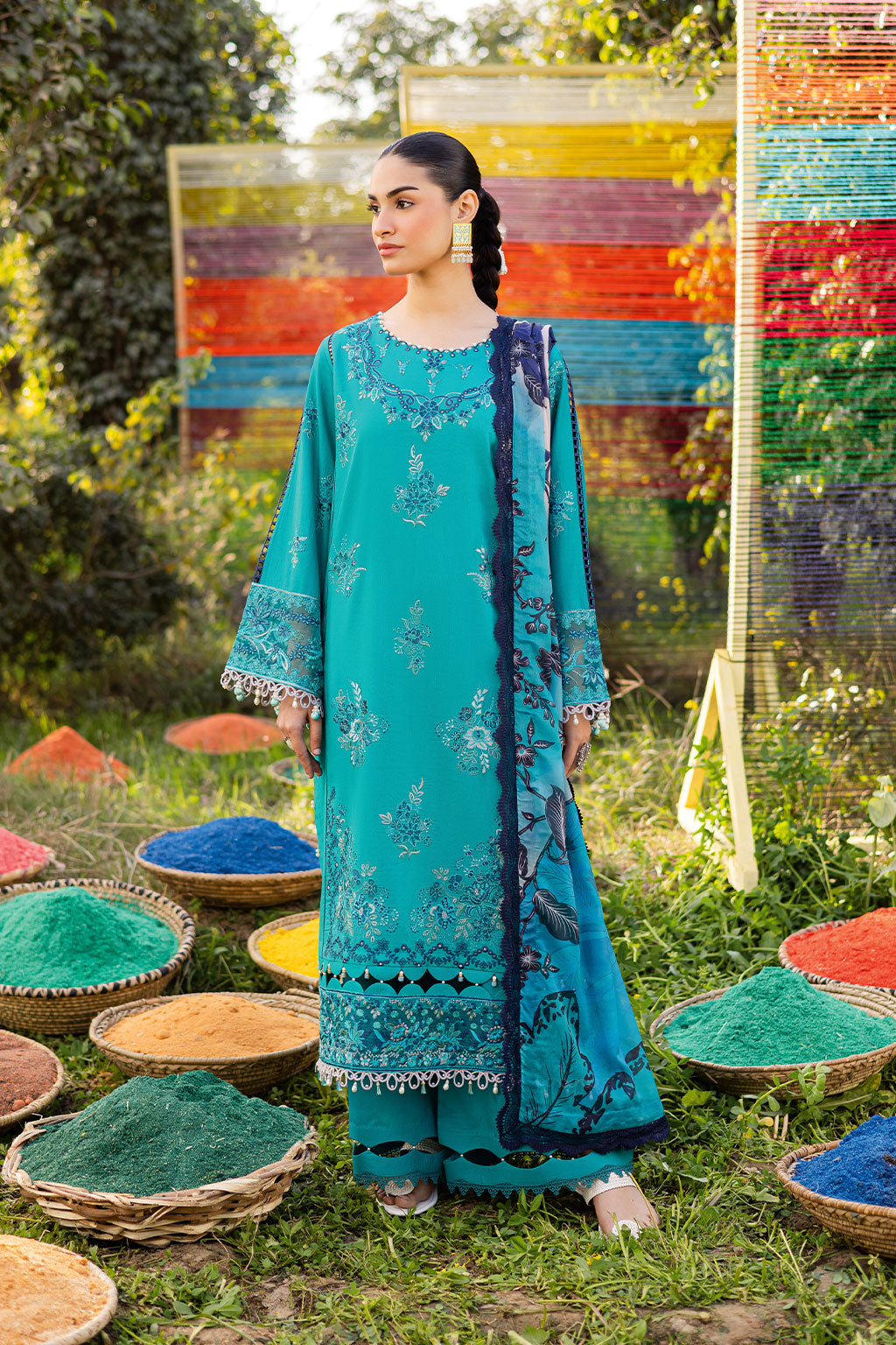 Ramsha - Riwayat Luxury Lawn Embroidered 3PC Un-Stitched Suits - RY25-1201