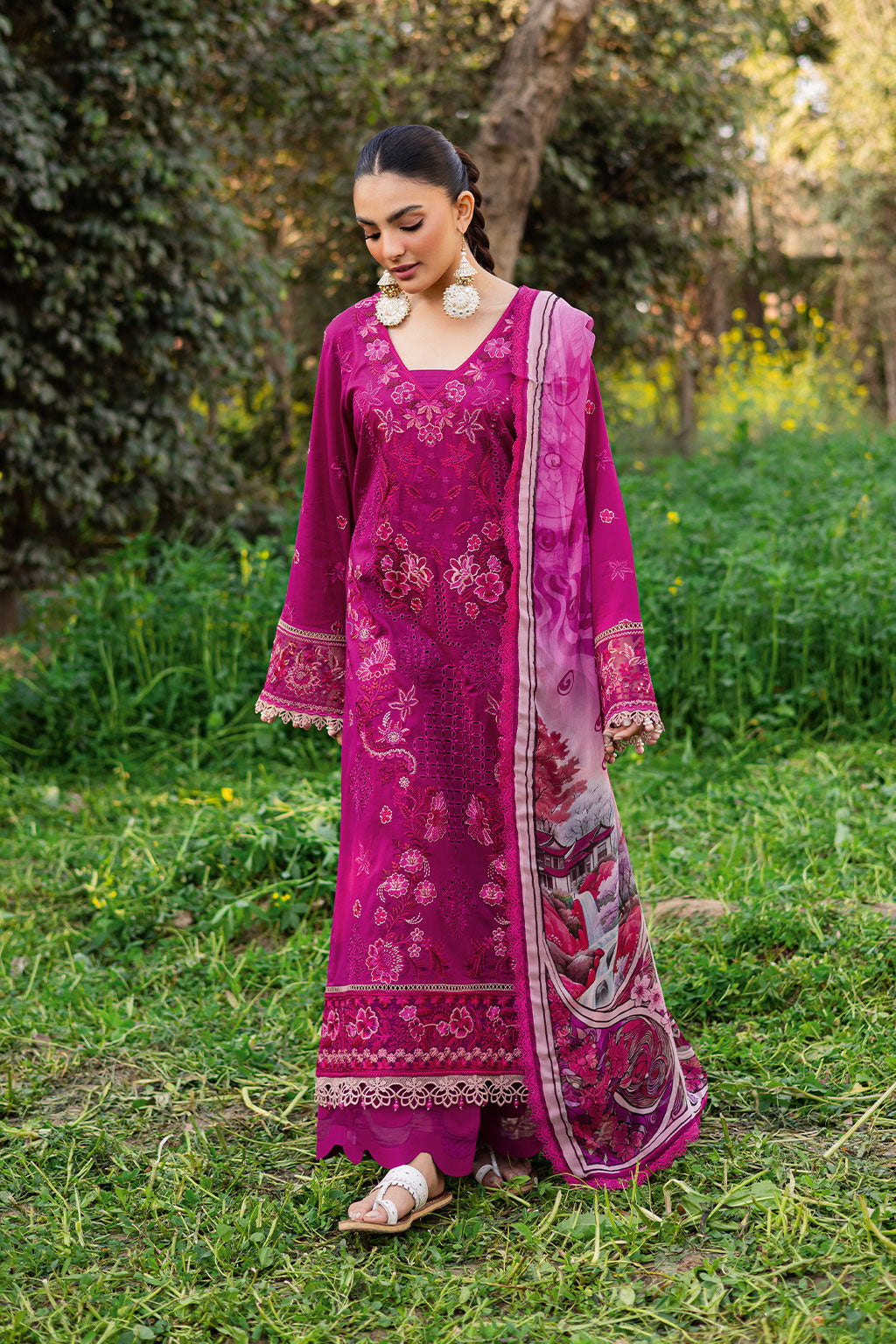 Ramsha - Riwayat Luxury Lawn Embroidered 3PC Un-Stitched Suits - RY25-1202