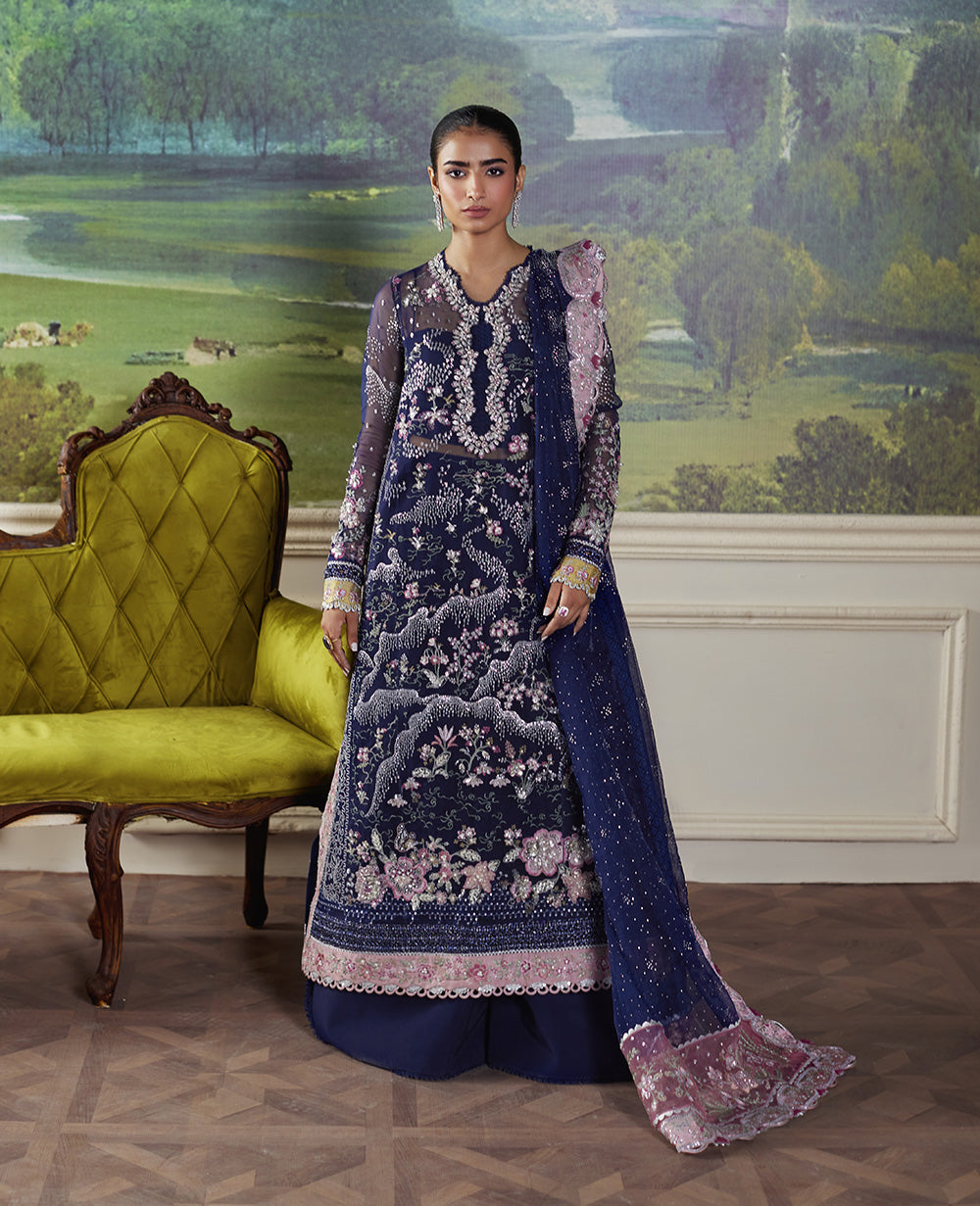 Republic WomensWear Embroidered Suits Unstitched 3 Piece RW24PV D-07 Stella - Wedding Collection