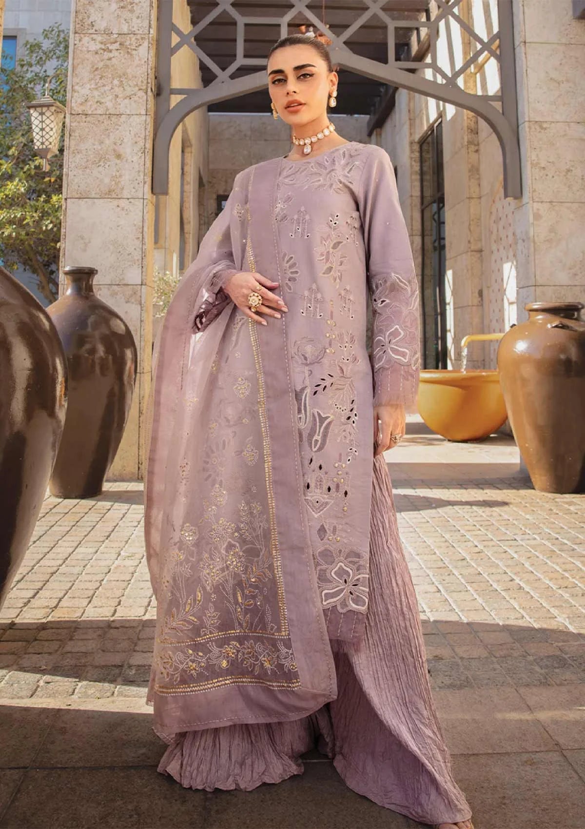Rang Rasiya Premium Unstitched Embroidered Net 3 Piece Suit RR26UP D-4 Parisa - Festive Collection
