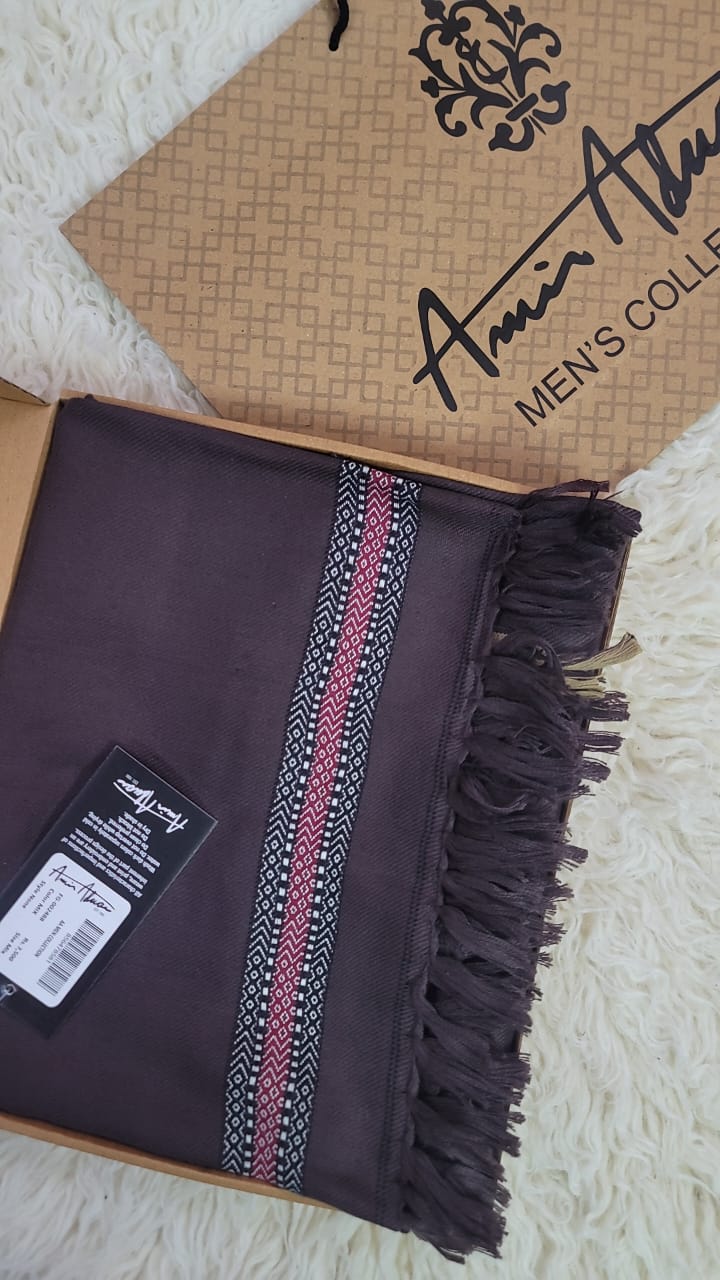 Amir Adnan's Traditional Woolen Shawl - FG-0001570-1000008-Romantic Maroon