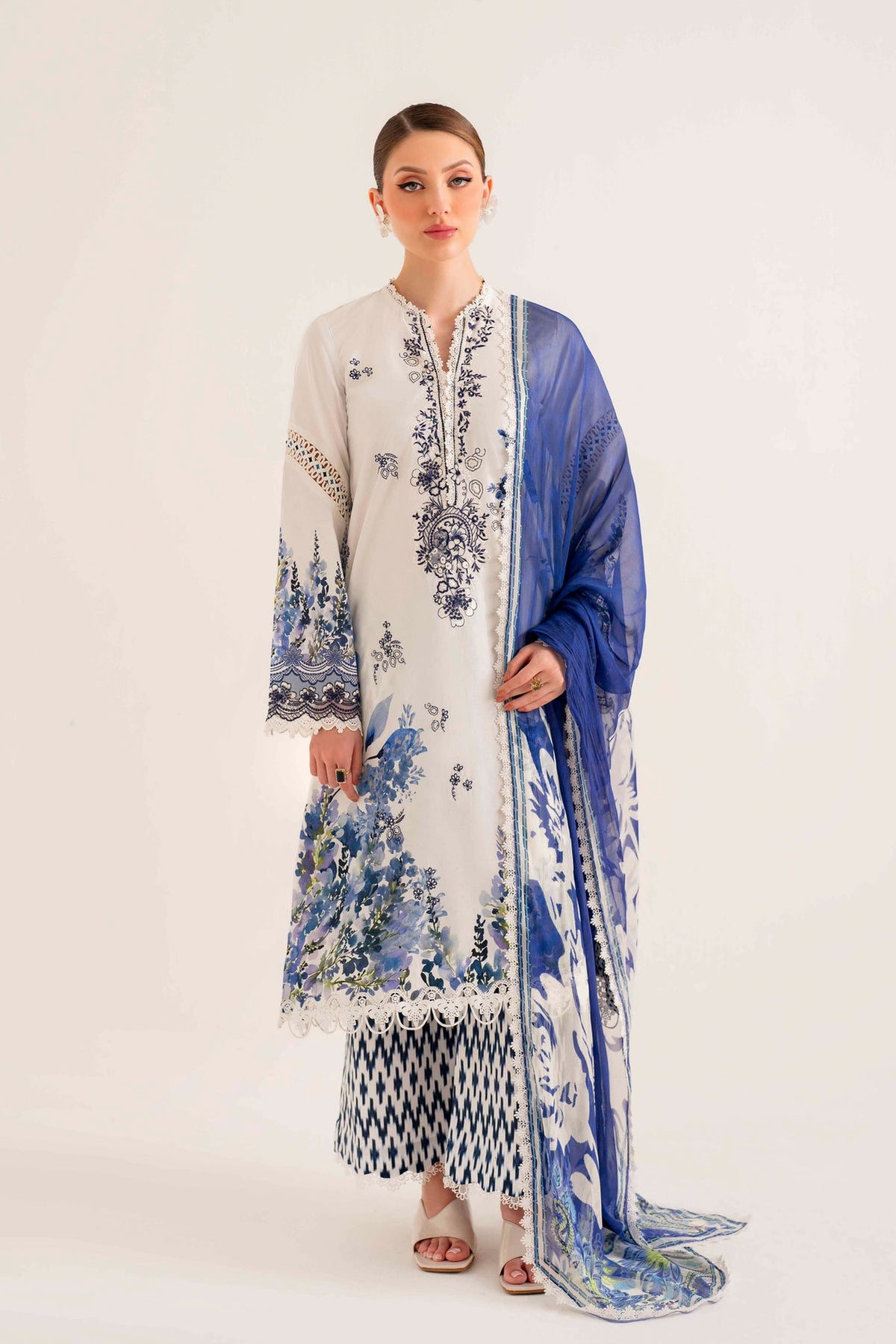 Lila by Sable Vogue Embroidered Lawn Suit Unstitched 3 Piece SV24LI SAL-08-24 - Summer Collection
