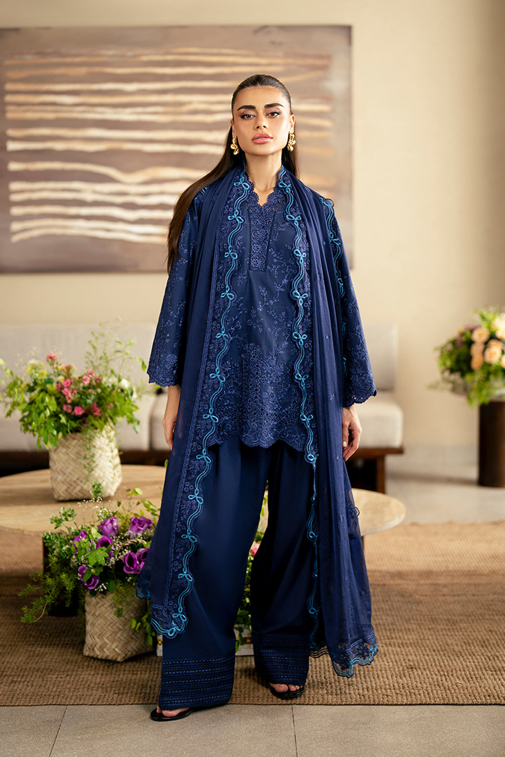 Azure Embroidered Lawn Suits Unstitched 3 Piece AZU25LL Sapphire Veil - Summer Collection