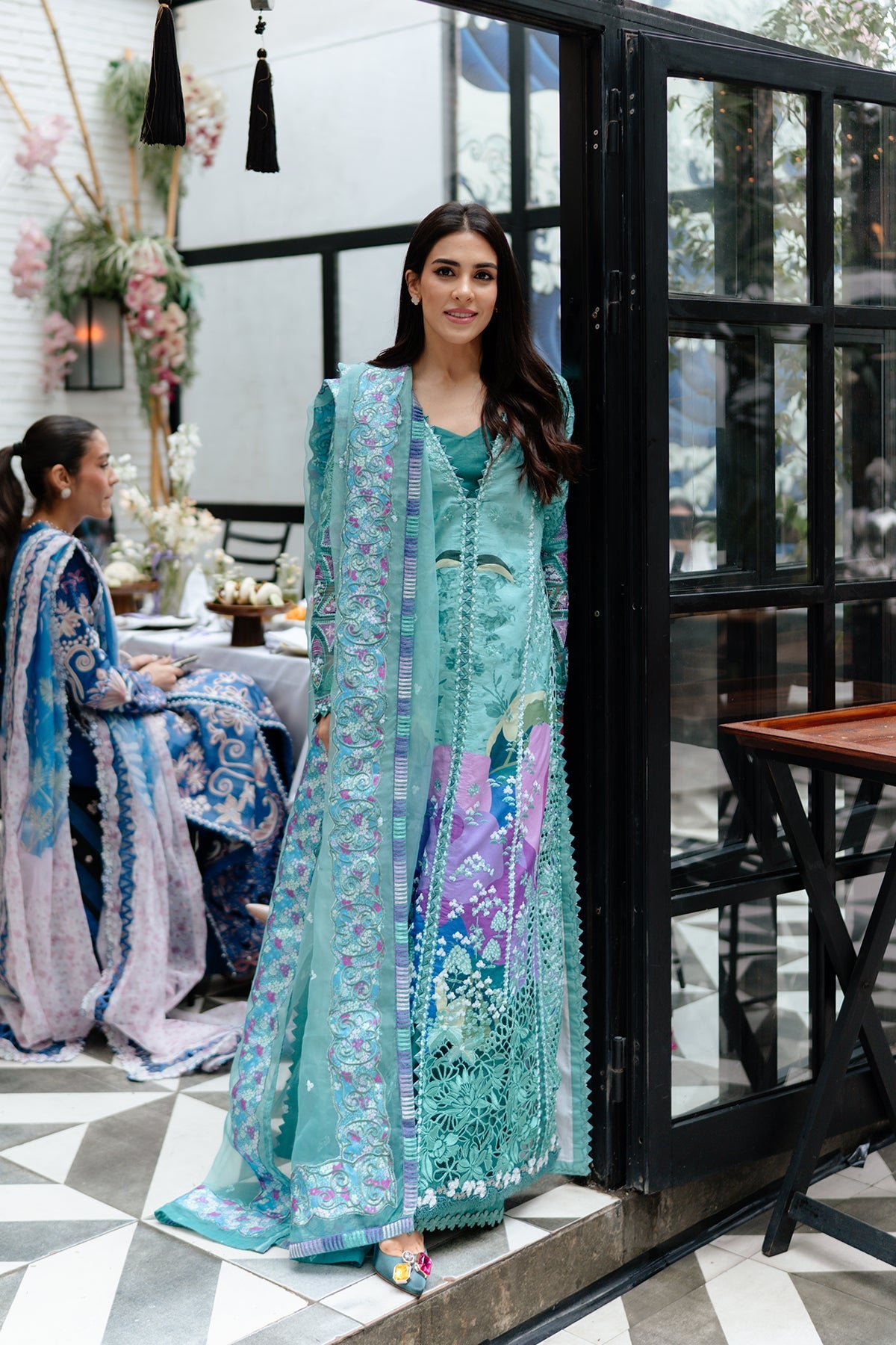 Afrozeh Embroidered Lawn Suits Unstitched 3 Piece AF25UL25 D-010 Sovana - Luxury Collection