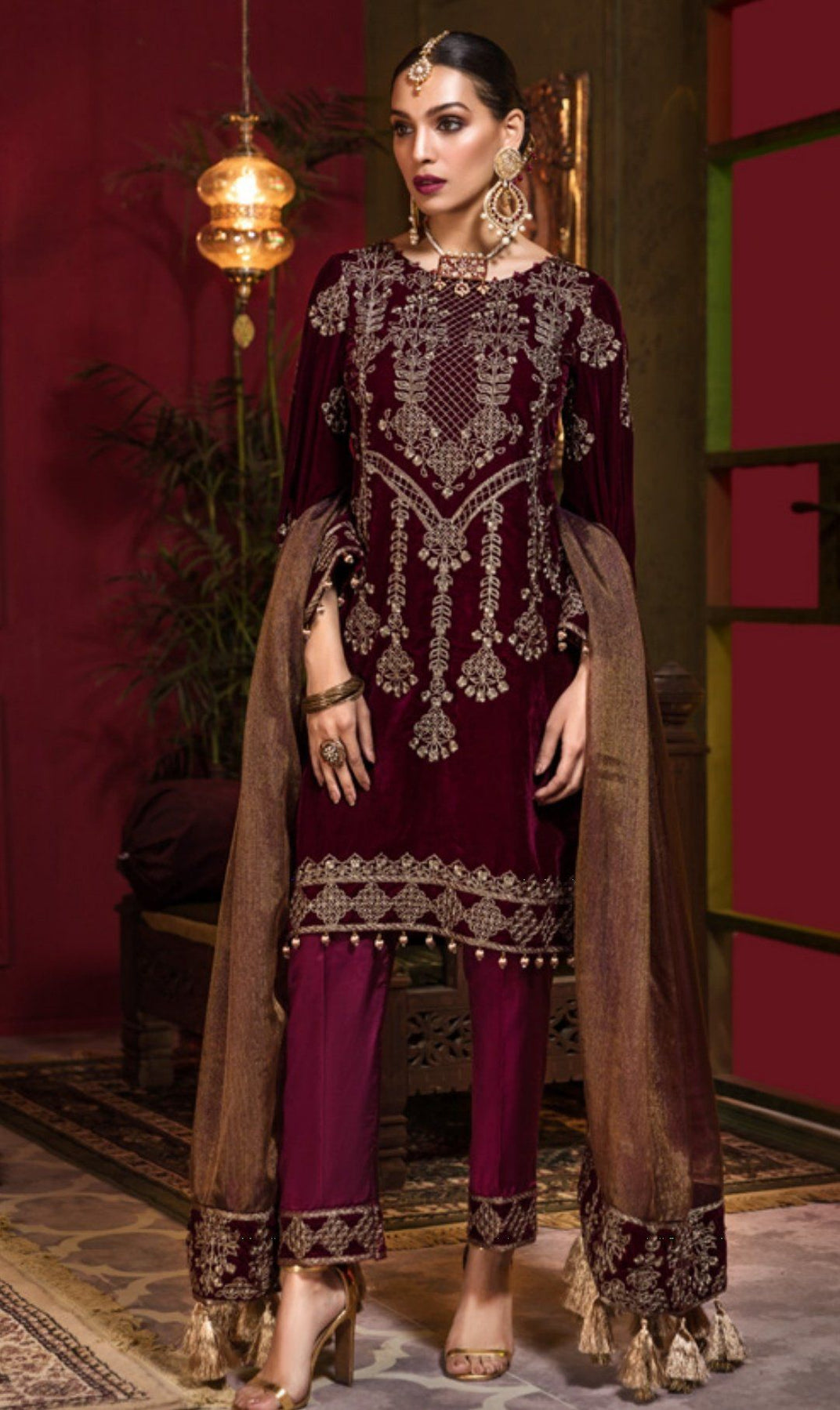 Mohagni - Tehzeeb Luxury Embroidered Velvet Suits Unstitched 3 Piece EA21MM MV-03