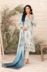 Tawakkal Fabrics Embroidered Zari Viscose Unstitched 3 Piece Suit - D-4882 - TF25SHAM - Blue - Winter Collection